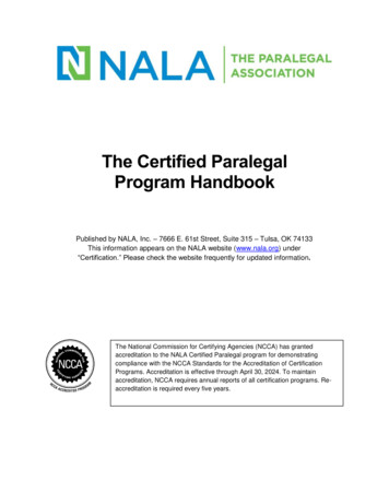 The Certified Paralegal Program Handbook