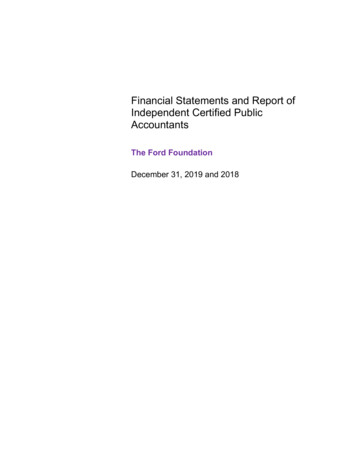 Financial Statements And Report Of . - Ford Foundation