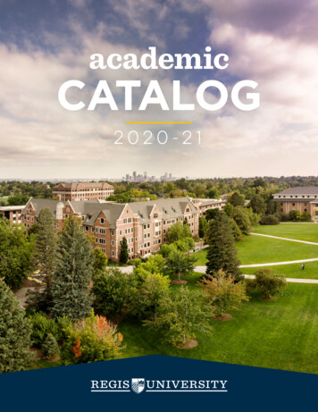 Academic CATALOG - Regis University
