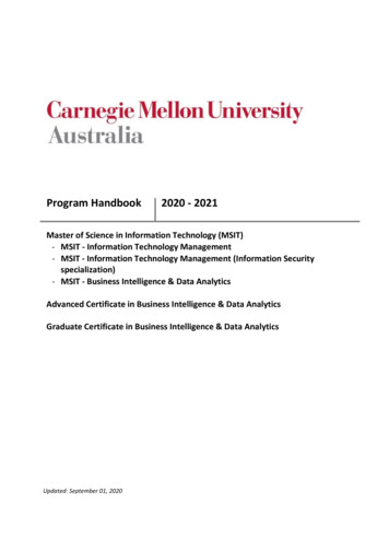 2021 - Carnegie Mellon University, Australia