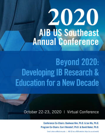 Beyond 2020: Developing IB Research & Education For A New .