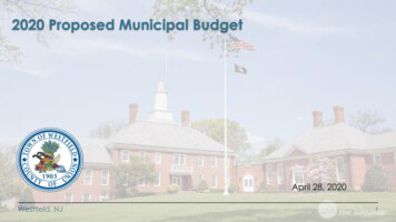 2020 Proposed Municipal Budget - Westfield, New Jersey