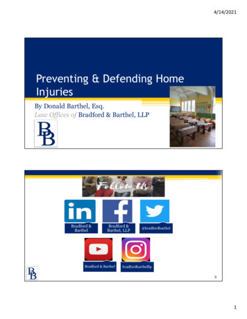 Preventing & Defending Home Injuries - Bradford & Barthel