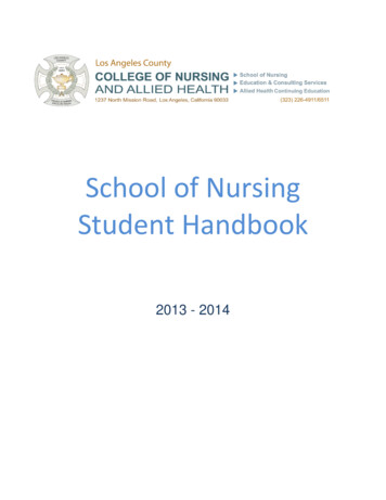 School Of Nursing Student Handbook - Los Angeles County .