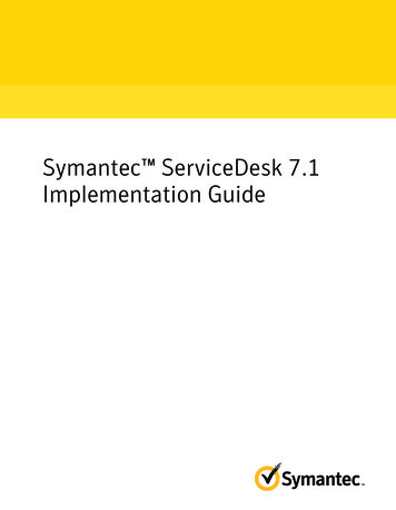 Symantec ServiceDesk 7.1 Implementation Guide