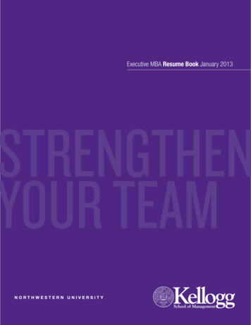 Executive MBA Resume Book January 2013 STRENGTHEN 