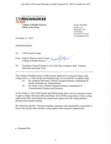 University Of Wisconsin Milwaukee Faculty Document No .