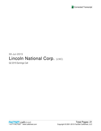 30-Jul-2015 Lincoln National Corp.