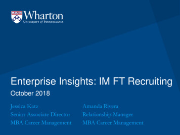 Enterprise Insights: IM FT Recruiting - MBA Career Management