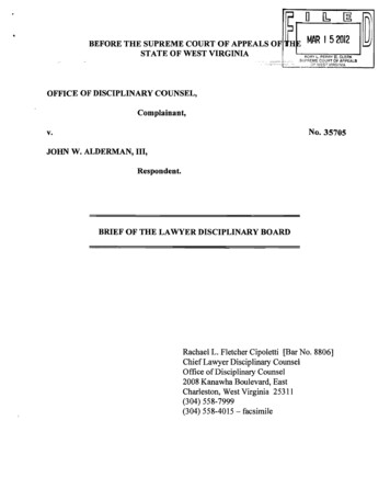 Petitioner's Brief, Office Of Disciplinary Counsel V. John .
