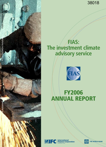 FIAS: The Investment Climate Advisory Service