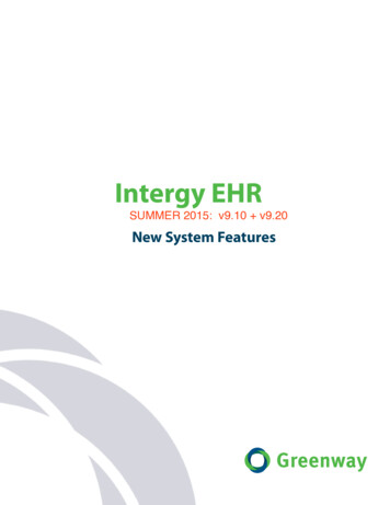 Greenway Intergy EHR 9.10 New System Features