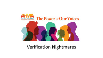 Verification Nightmares - AHMA-PSW LA Seminar