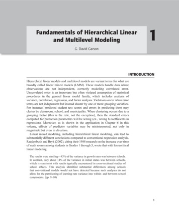 Fundamentals Of Hierarchical Linear And Multilevel 