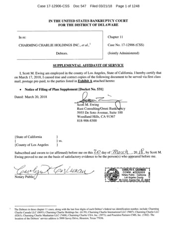 Case 17-12906-CSS Doc 547 Filed 03/21/18 Page 1 Of 1248