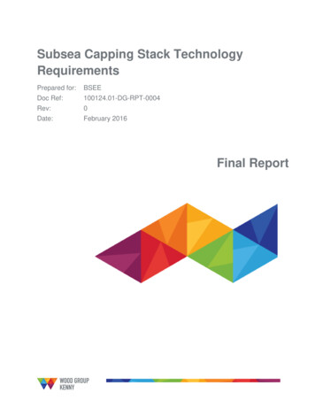 Subsea Capping Stack Technology Requirements
