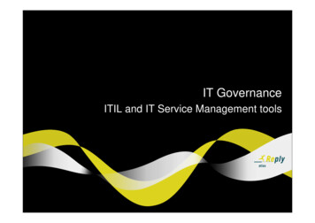 IT Governance ITIL And IT Service Management Tools