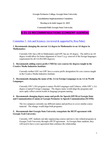 8-21-15 Recommendations (Consent Agenda)