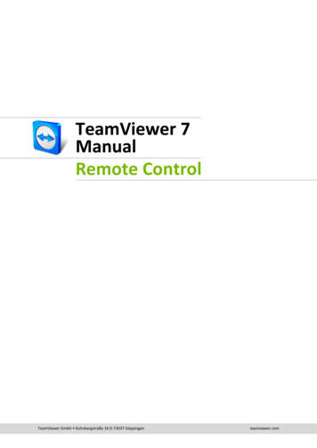 TeamViewer 7 Manual Remote Control