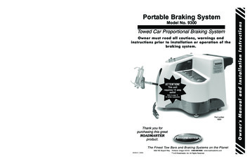 Portable Braking System Model 9300 - Roadmaster Inc