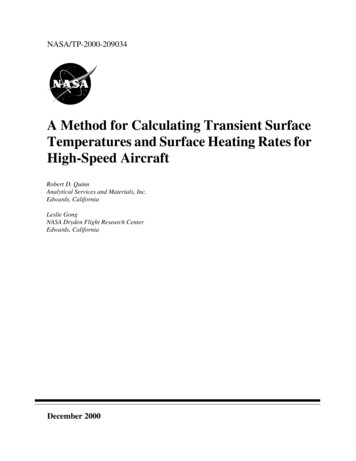 A Method For Calculating Transient Surface Temperatures .