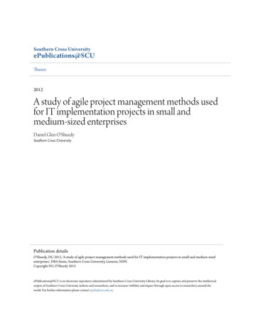 A Study Of Agile Project Management Methods Used For IT .