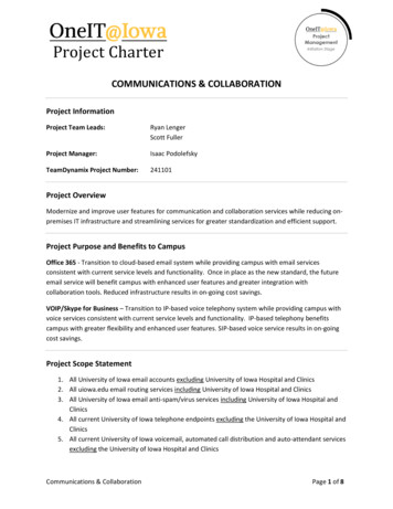 One IT Communications Project Charter - Final Draft