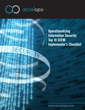 Operationalizing Information Security: Top 10 SIEM .