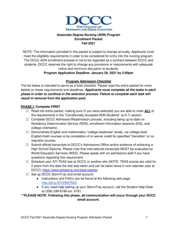 Associate Degree Nursing (ADN) Program Enrollment Packet .