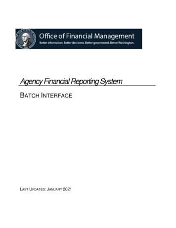 Agency Financial Reporting System - Wa