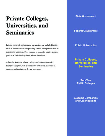 Universities, And Seminaries Federal Government