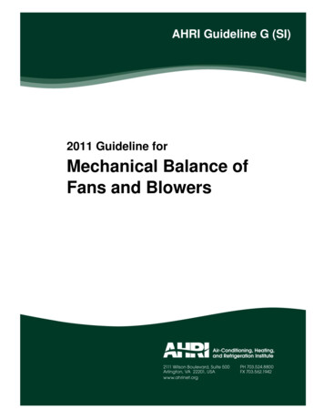 2011 Guideline For Mechanical Balance Of Fans And Blowers