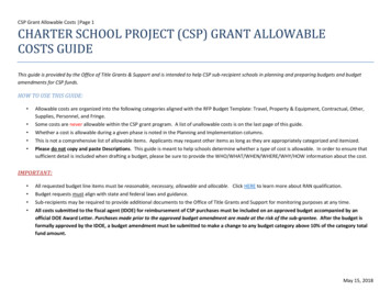 CHARTER SCHOOL PROJECT (CSP) GRANT