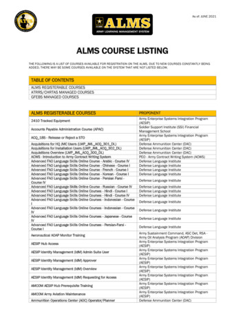 ALMS COURSE LISTING