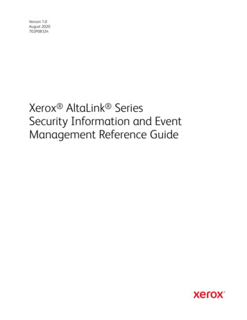 Xerox AltaLink Series Security Information And Event .