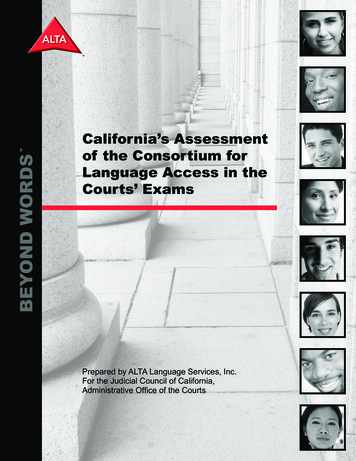 California’s Assessment Of The Consortium For Language .