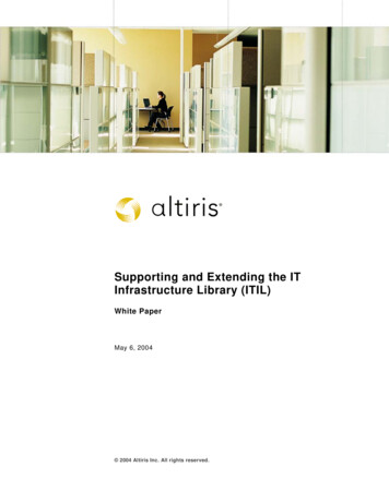 Supporting And Extending ITIL-NEW