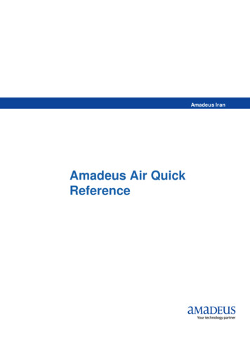 Amadeus Air Quick Reference