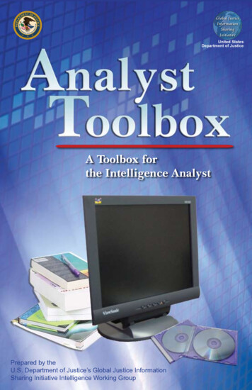 A Toolbox For The Intelligence Analyst