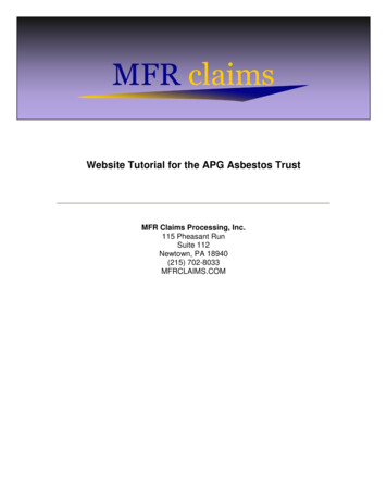 Website Tutorial For The APG Asbestos Trust - MFR Claims