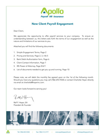 New Client Payroll Engagement - Payroll Services For Miami .