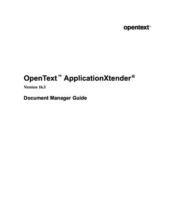OpenText ApplicationXtender (Version 16.3) Document .