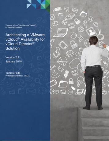 Architecting A VMware VCloud Availability For VCloud .