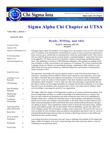 Sigma Alpha Chi Chapter At UTSA