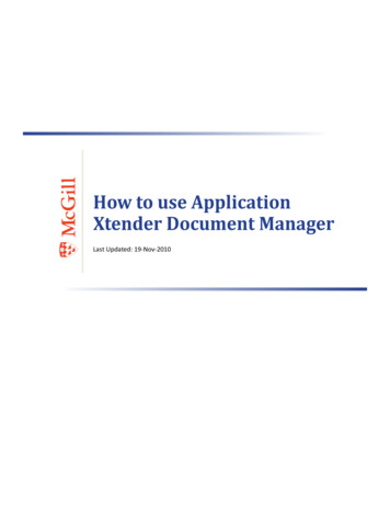 How To Use Application Xtender Document Manager