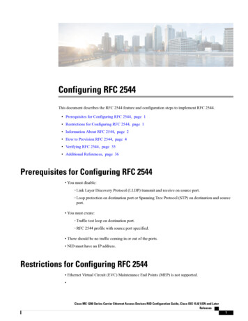 Configuring RFC 2544 - Cisco