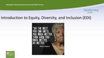 Introduction To Equity, Diversity, And Inclusion (EDI)