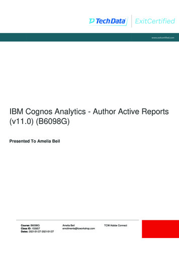 IBM Cognos Analytics - Author Active Reports (v11.0) (B6098G)