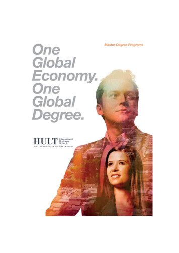 One Master Degree Programs Global Economy. One . - Hult