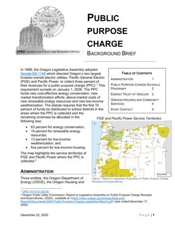 PUBLIC PURPOSE CHARGE - Oregonlegislature.gov